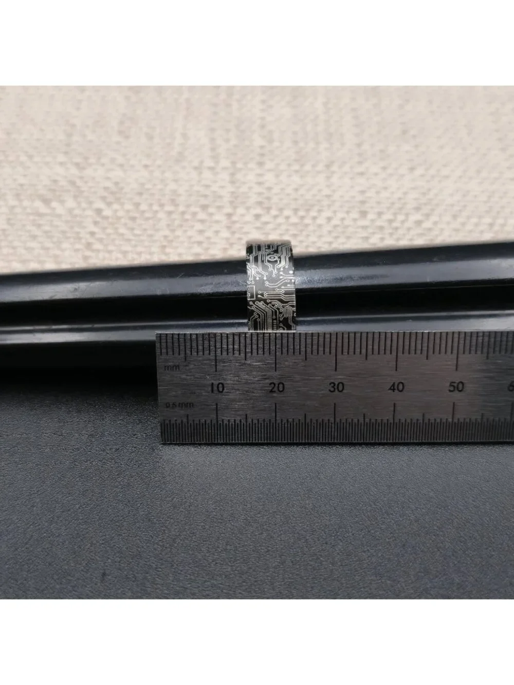 Size 10.75 Circuit Board Engraved, Geek Wedding, Men's Tech Band Ring A8099